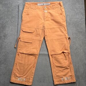 Marithe Francois Girbaud Women's‎ Orange Cargo Pants Size 31 Y2K Utility